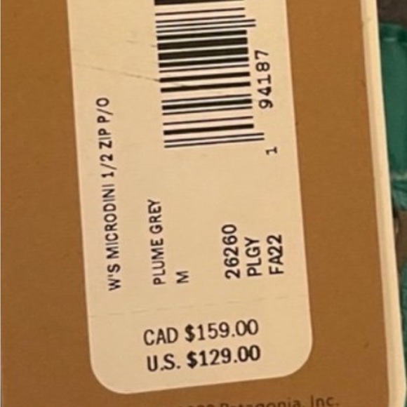 Patagonia Microdini 1/2-Zip Pullover Fleece Jacket Womens Medium Plume Grey Teal - Picture 10 of 10